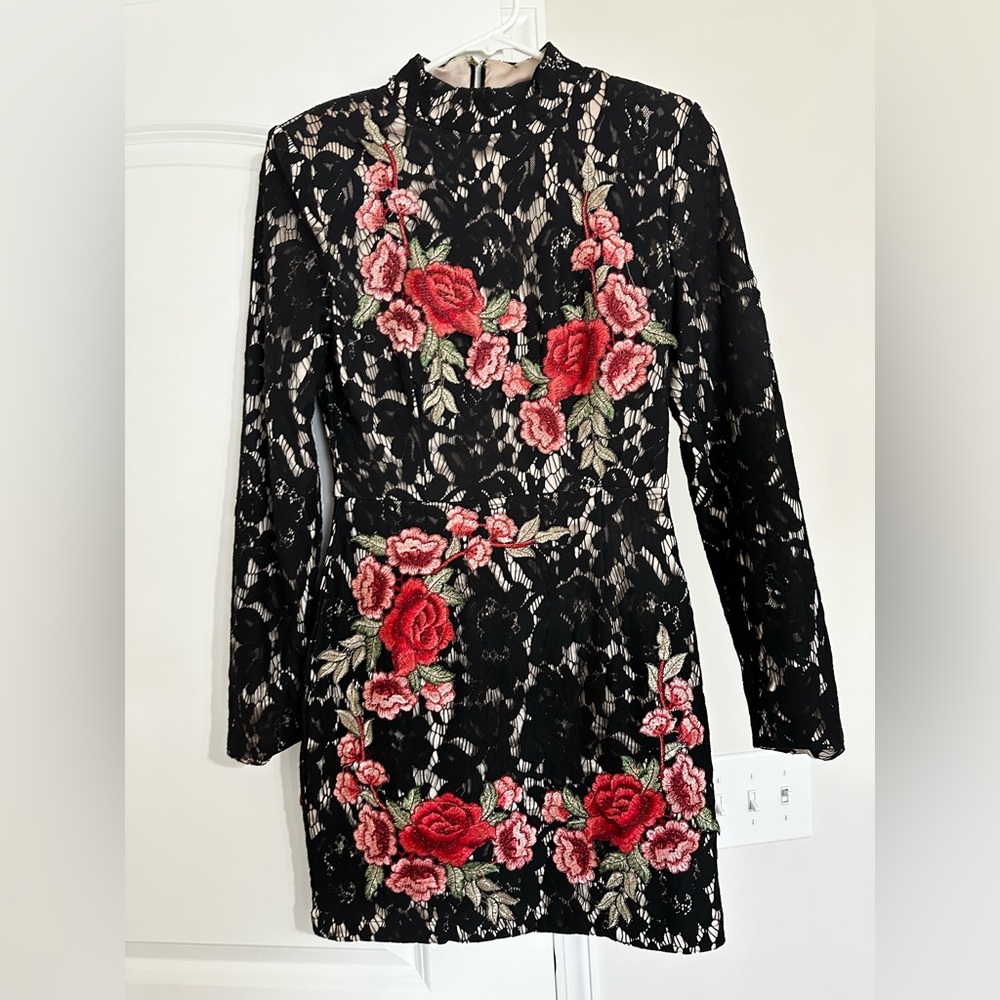 Peace and Love long sleeve mini dress